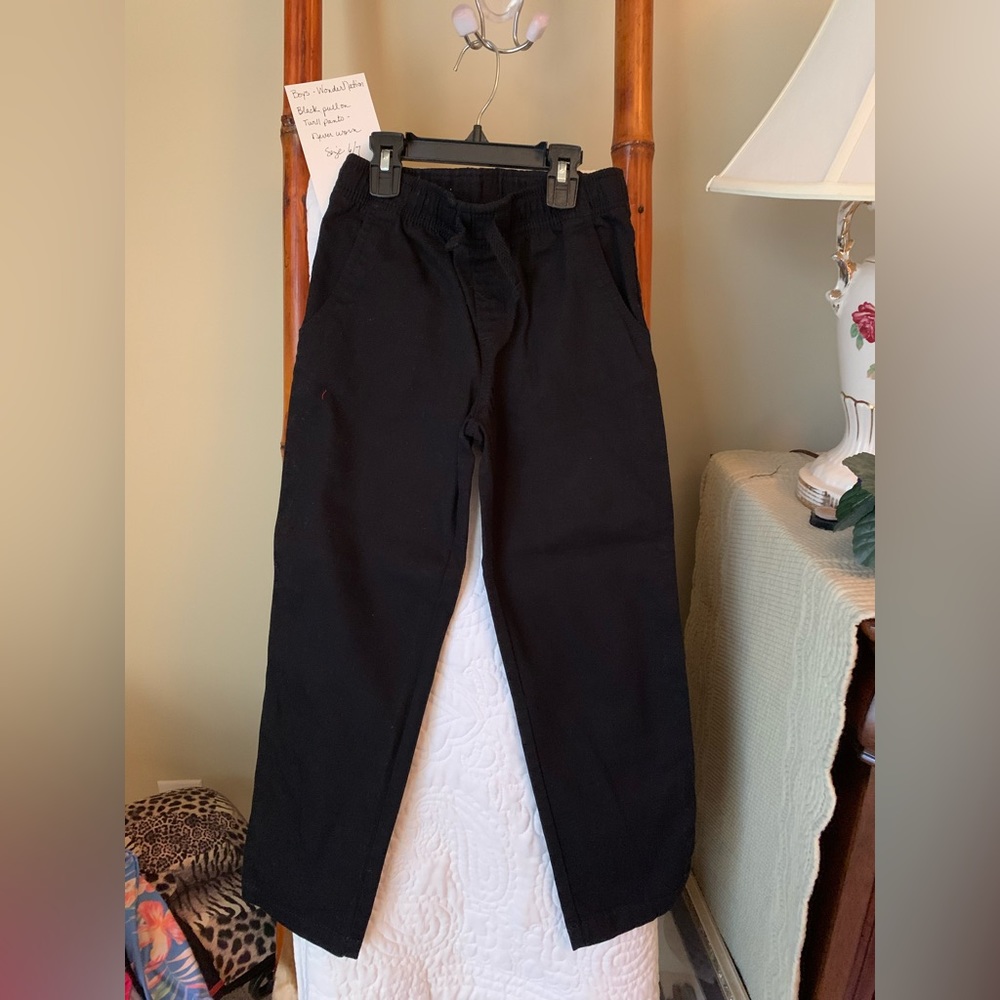 Boys - Wonder Nation - Black Twill Pull-On Pants - Never Worn
